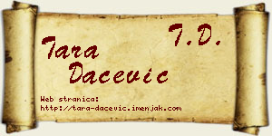 Tara Dačević vizit kartica